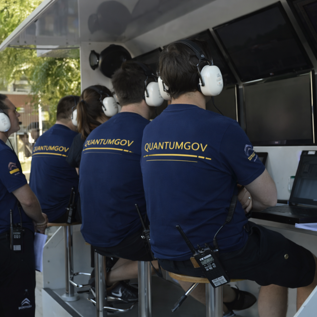 QuantumGov engineers working on robotic ground vehicle